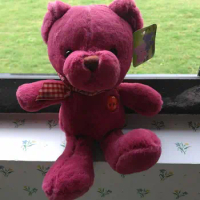 10 pieces a lot small cute teddy bear toys stuffed dark red teddy bear dolls gift about 25cm 0503