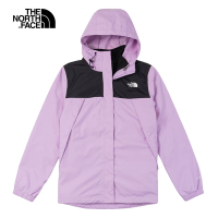 【The North Face 官方旗艦】北面女款紫色拼接防水透氣三合一外套｜7QW6YK4