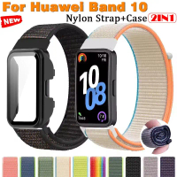Dây đeo Ni lông + Vỏ cho Huawei Band 10 Dây đeo đồng hồ thông minh Vòng đeo tay thoáng khí cho band1