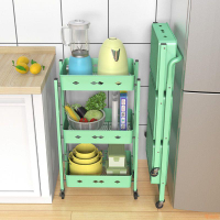 免安裝折疊廚房置物架落地多層蔬菜籃嬰兒用品收納架小推車可移動