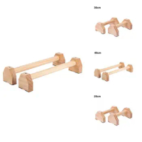 Push-up Handle Multi Specification Wood Parallettes Rubber Pad Comfortable Great Hexagons Design Parallettes Bar