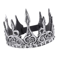 King Crown Foam Royal Men Crown Prince Tiara Halloween Crown Headdress Medieval King Crown Tiara Headband