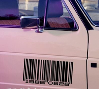 美琪 (汽車升級)汽車貼紙反光貼改裝바코드條碼個性貼條碼數字맞춤定制小劃痕遮擋