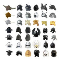 Viking Pirate Age Bullhorn Hat Medieval Knight Roman Warrior Soldier Helmet Action Figures Building Blocks Toys For Children