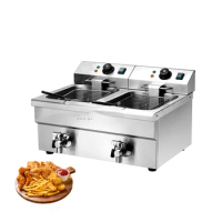 Professional Series Deep Fryer Commercial Double Tank Deep Fryer with Drain