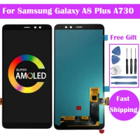 Super AMOLED For SAMSUNG Galaxy A8 Plus 2018 LCD A730 LCD Display With Touch Screen Digitizer Assembly For Samsung A8 2018 LCD