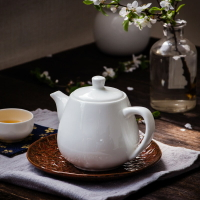 中式白色骨瓷茶壺陶瓷泡茶單壺家用大容量茶具【奇趣生活百貨】