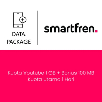 Paket Mobile Data Smartfren - Kuota Youtube 1 GB + Bonus 100 MB Kuota Utama 1 Hari