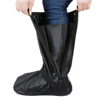Waterproof Shoe Foldable Rain Boot Shoe Cover with Zipper Non-Slip Reflector Men Women Rain Cycling Motorcycle Bike Gear