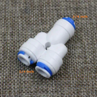 6pcs/lot Equal Type Y 1/4 inch OD Hose Push Quick Connector Fitting RO Water Reverse Osmosis Aquarium System