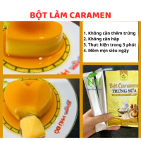 Set 10 gói Bột làm caramen trứng sữa Ngân Hoa, bột làm bán flan, Set nguyên liệu hoàn chỉnh làm cara