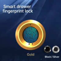 Gold Smart Drawer Electronic Lock Storage Cabinet Fingerprint Lock File Cabinet Lock Cabinet Door Fingerprint Lock Furniture