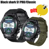 3in1 Wristband for Black Shark S1 Pro Classic Strap Smart watch Band Nylon Canva Belt Screen Protector