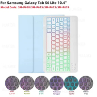 For Samsung Tab S6 Lite 10.4" Case RGB Keyboard Mouse Rainbow Backlight Korean Spanish Arabic Portuguese Magic Keyboard