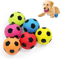 Latex Squeaky Dog Soccer Ball Toys Dog Football Ball for Puppy Small Medium Dogs Vibrant Colors Socc