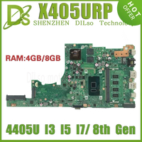 KEFU X405UQ Mainboard For ASUS X405UA X405UR X405URR X405URP X405UF Laptop Motherboard W/4405U I3 I5 I7 6th 7th 8th RAM 4GB/8GB