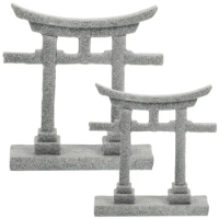 Japanese Decor Mini Decor Japanese Shinto Altar Shelf Miniature Shrine Japan Fish Tank Stone Bridge Landscape