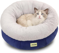 Cat Bed for Indoor CatsRound Cat Bed for Small PetsWashableBed with Non-Skid BottomPet Bed for Puppy