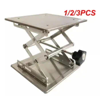 1/2/3PCS Heavy Duty Laboratory Scissor Jack Lift Table,Stainless Steel, Plate 100x100mm,Lab Lift Platform Lab Jack Scissor Stand