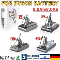 8.0Ah for Dyson V6 V7 V8 V10 Rechargeable Bateria SV10 SV11 SV12 SV09 SV05 Vacuum Cleaner Battery DC