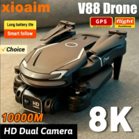 For Xiaomi Mini V88 Drone 8K 5G GPS Professional HD Aerial Photography Remote Control Aircraft HD Dual Camera Quadcopter Toy UAV