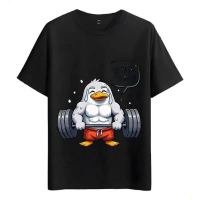 เสื้อยืด 1 ตัว ผ้าฝ้าย 100% ลาย Duck Lifting Gym Style