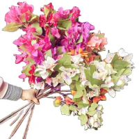 One Silk Bougainvillea Glabra Stems Artificial Plastic Bougainvillea Speetabilis Flower Tree Branches for Wedding Centerpieces