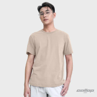 GALLOP : Men's Wear เสื้อยืดคอกลมชายโค้ง (Round-necked) รุ่น GBT9002 สี Warm Beige - วอร์ม เบจ คําแน