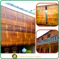 Tirai Bambu Kerei Krey Bambu Kulit Hitam Vernish Size 1,5m x 2m dengan Desain Elegan Cocok untuk Pel