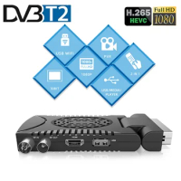 HD Digital H.265 DVB T2 Spain TDT Europe Terrestrial TV Receiver HEVC DVB-T2 H.265 HD Decoder EPG Set Top Box Scart Interface