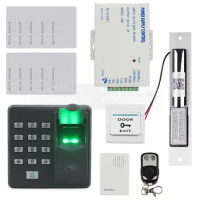 DIYSECUR Biometric Fingerprint RFID 125KHz Password Keypad Door Access Control System Kit + Electric Bolt Lock + Remote Control