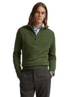 เสื้อสเวตเตอร์ผู้ชาย-Wool Quarter-Zip Sweater รุ่น MNPOSWE16822098-สีเขียว