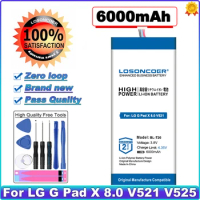 LOSONCOER 6000mAh For LG G Pad X 8.0 V521 V525 V520 Table PC Latest Production High Quality Battery Free tools BL-T20 Battery