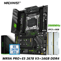MACHINIST X99 Motherboard Combo LGA 2011-3 Xeon E5 2678 V3 Kit CPU DDR4 RAM 2*8GB 2666MHz Memory NVME M.2 four channel MR9A PRO