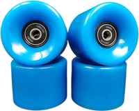 Skateboard Wheels 60mm 92a with Bearings Set of 4 (Blue)