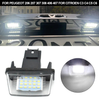 หลอดไฟป้ายทะเบียนรถยนต์, AT, 18LED, 12V, 6500K, สำหรับ Peugeot 206, 207, 307, 308, 406, 407, สำหรับ 