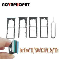 10PCS Novaphopat Brand New SIM Card Tray For Vivo Y20 Y20s Y20i Y12s Y12a Y11s Sim Holder Slot Adapter Reader Pin