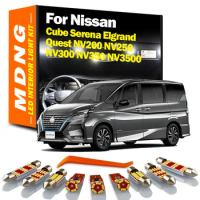 For Nissan Elgrand E50 E51 E52 Cube Z11 Z12 Serena C25 C26 C27 Quest NV200 NV250 NV300 NV350 NV3500 Interior LED Bulbs Light Kit