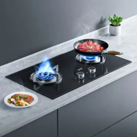 SUPOR Gas Stove 4.2kW Fierce Fire Built-in Gas Cooker Black Crystal Panel 2 Burner Stove for Kitchen Table Dual Cooker Gas Hob