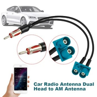 1PCS Car Audio Cable Adaptor Antenna Dual Female Fakra Radio To Standard Moto Din Male Aerial Antenna Adapter For VW/Audi/Ford