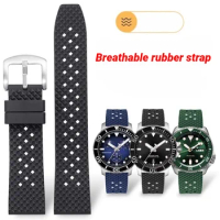 Quick release Fluoro rubber watchband waterproof men For Seiko Breitling IWC Rolex black Quick release watch strap Stomatal band