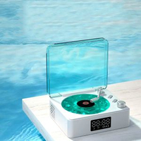 2025新款聽海藍芽音箱 白噪音黑膠復古唱片機無線音響 時鐘氛圍