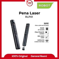 ROBOT RLP01 Remote Presentasi Wireless Laser Pointer Merah 100 Meter Hyperlink Penunjuk Slide Proyek