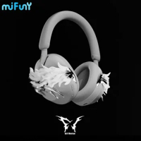 MiFuny Sony XM5 Case Cover Twin Wings Trendy Cool Original Design 3D Resin Headphone Decoration Accessories for Sony XM5 Case