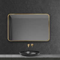 YORI優里嚴選 40x60cm 黑/白/金-簡約北歐風浴室鏡(方形鏡子 橫豎可掛 化妝鏡 壁掛鏡 廁所鏡子)