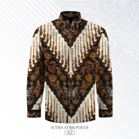 Batik pria kemeja lengan panjang bahan sutra batik tulis asli 004