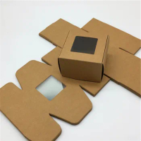 20pcs Square Kraft Paper Box Brown Cardboard Handmade Soap Box White Craft Paper Gift Box Black Packaging Jewelry Box