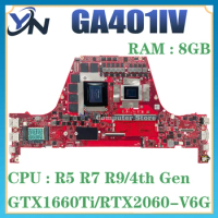 GA401IV Laptop Motherboard For ASUS ROG GA401IV GA401IU GA401II GA401IVC Mainboard R5 R7 R9 GTX1650Ti GTX1660Ti RTX2060 Test OK