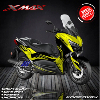 Sticker decal full body Xmax grafis Hitam kuning