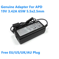 Genuine 19V 3.42A 65W 5.5x2.5mm DA-65C19 DA-65A19 AC Adapter For APD Laptop Power Supply Charger